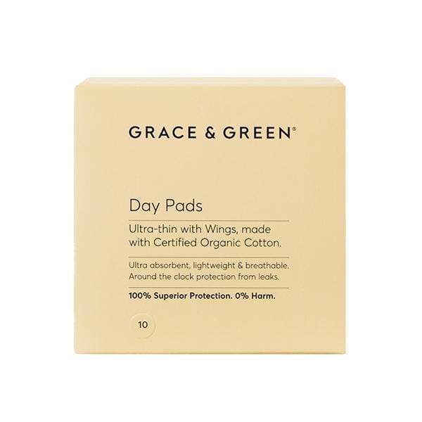 Grace & Green Organic Cotton Day Pads with Wings - 10